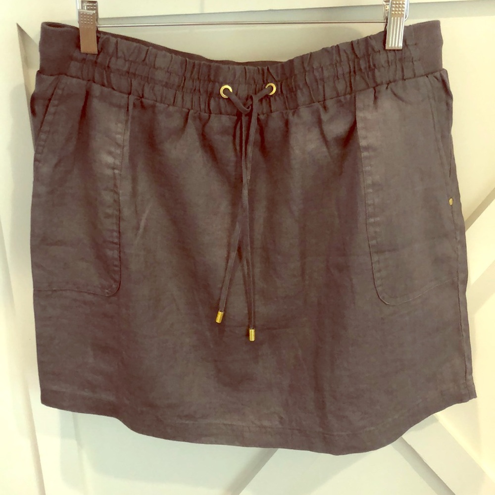 Ellen Tracey Linen grey skirt (with under)shorts